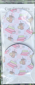 Checker Books and Coffee Car Coasters
